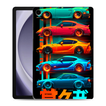 Силиконовый чехол на Samsung Galaxy Tab A9 Plus с принтом машины тачки