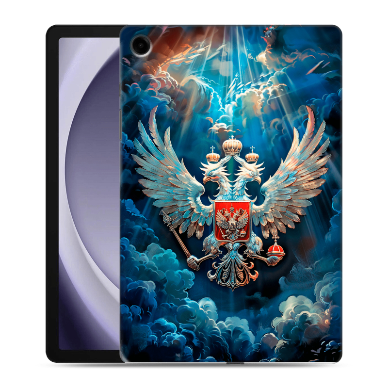Силиконовый чехол на Samsung Galaxy Tab A9 Plus с принтом Герб флаг России Силиконовый чехол на Samsung Galaxy Tab A9 Plus с принтом Герб флаг России