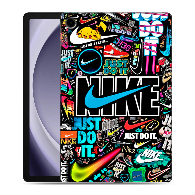 Силиконовый чехол на планшета Samsung Galaxy Tab A9 Plus с принтом найк nike черный Силиконовый чехол на планшета Samsung Galaxy Tab A9 Plus с принтом найк nike черный