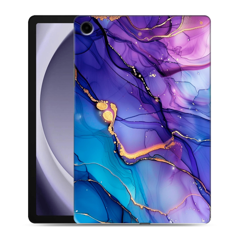 Силиконовый чехол на Samsung Galaxy Tab A9 Plus с принтом синий мрамор Силиконовый чехол на Samsung Galaxy Tab A9 Plus с принтом синий мрамор