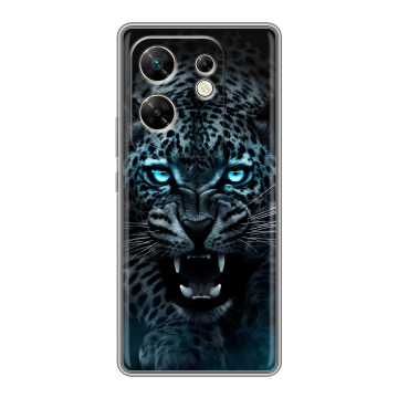 Силиконовый чехол на Infinix Zero 30 4G с принтом Темный леопард
