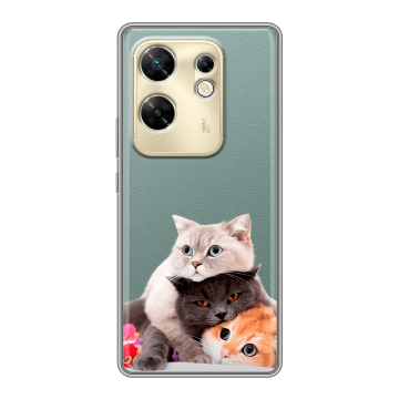 Силиконовый чехол на Infinix Zero 30 4G с принтом Кошки