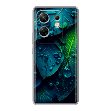 Силиконовый чехол на Infinix Zero 30 4G с принтом Листья