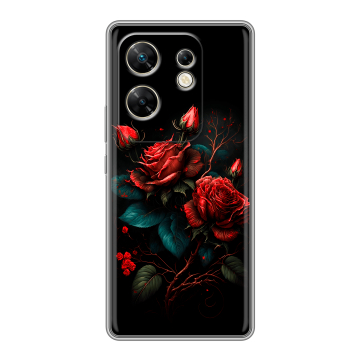 Силиконовый чехол на Infinix Zero 30 4G с принтом Розы красные Силиконовый чехол на Infinix Zero 30 4G с принтом Розы красные