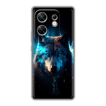 Силиконовый чехол на Infinix Zero 30 4G с принтом Волк ночной Силиконовый чехол на Infinix Zero 30 4G с принтом Волк ночной