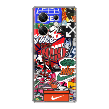 Силиконовый чехол на Infinix Zero 30 4G с принтом Найк Nike яркий Силиконовый чехол на Infinix Zero 30 4G с принтом Найк Nike яркий