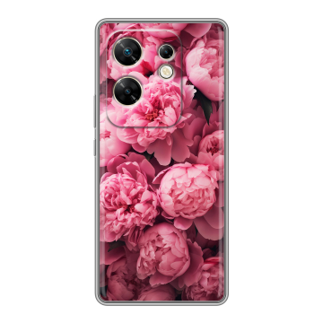Силиконовый чехол на Infinix Zero 30 4G с принтом цветы пионы Силиконовый чехол на Infinix Zero 30 4G с принтом цветы пионы