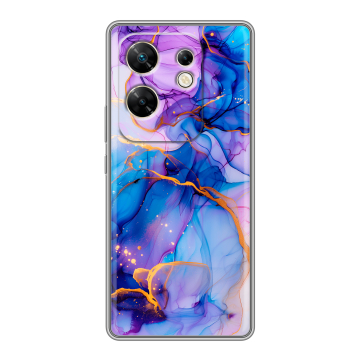 Силиконовый чехол на Infinix Zero 30 4G с принтом синий мрамор Силиконовый чехол на Infinix Zero 30 4G с принтом синий мрамор