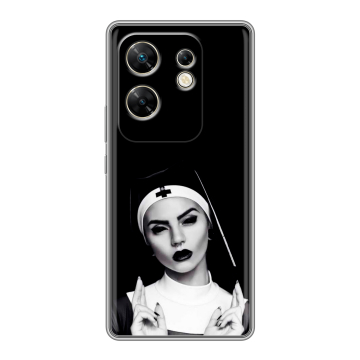 Силиконовый чехол на Infinix Zero 30 4G с принтом монашка Силиконовый чехол на Infinix Zero 30 4G с принтом монашка