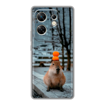 Силиконовый чехол на Infinix Zero 30 4G с принтом капибара Силиконовый чехол на Infinix Zero 30 4G с принтом капибара
