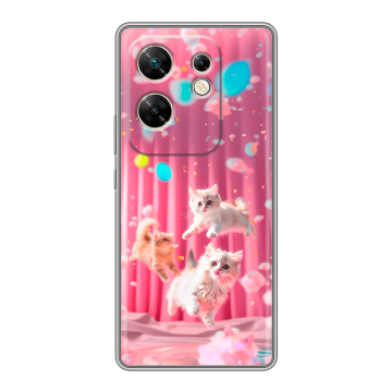 Силиконовый чехол на Infinix Zero 30 4G с принтом милые котики Силиконовый чехол на Infinix Zero 30 4G с принтом милые котики
