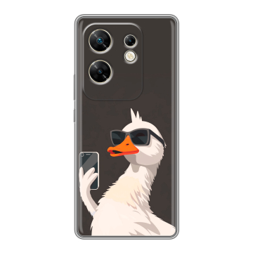Силиконовый чехол на Infinix Zero 30 4G с принтом утка в очках Силиконовый чехол на Infinix Zero 30 4G с принтом утка в очках
