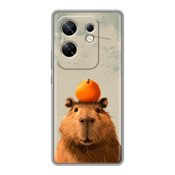 Силиконовый чехол на Infinix Zero 30 4G с принтом капибара Силиконовый чехол на Infinix Zero 30 4G с принтом капибара