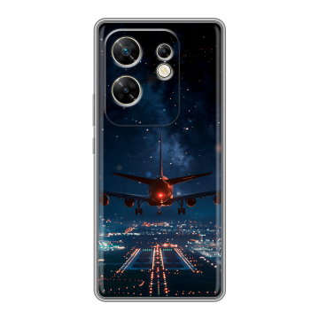 Силиконовый чехол на Infinix Zero 30 4G с принтом самолет Силиконовый чехол на Infinix Zero 30 4G с принтом самолет