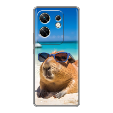 Силиконовый чехол на Infinix Zero 30 4G с принтом Капибара Силиконовый чехол на Infinix Zero 30 4G с принтом Капибара