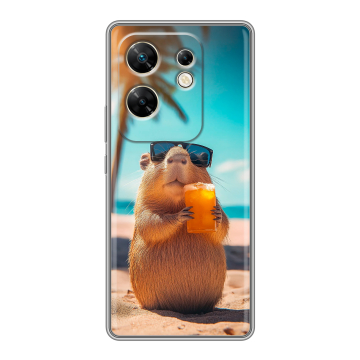 Силиконовый чехол на Infinix Zero 30 4G с принтом Капибара Силиконовый чехол на Infinix Zero 30 4G с принтом Капибара