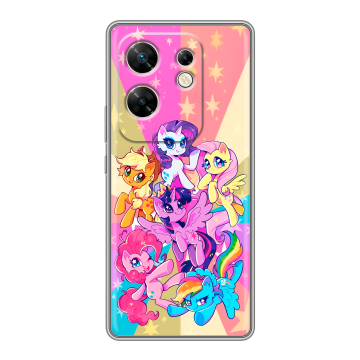 Силиконовый чехол на Infinix Zero 30 4G с принтом My little pony Дружба чудо Силиконовый чехол на Infinix Zero 30 4G с принтом My little pony Дружба чудо