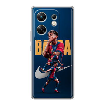 Силиконовый чехол на Infinix Zero 30 4G с принтом Барселона Barca Yamal Силиконовый чехол на Infinix Zero 30 4G с принтом Барселона Barca Yamal