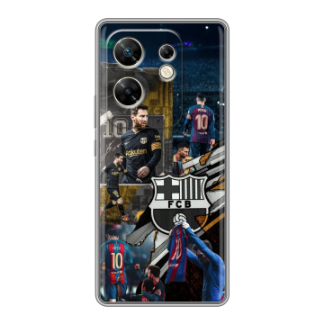 Силиконовый чехол на Infinix Zero 30 4G с принтом Messi Barcelona Силиконовый чехол на Infinix Zero 30 4G с принтом Messi Barcelona