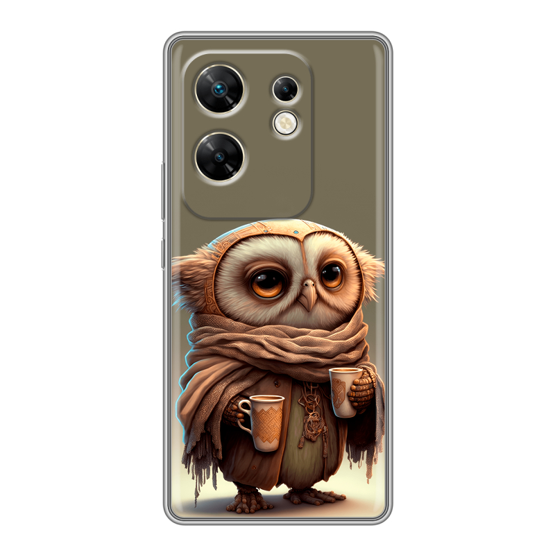 Силиконовый чехол на Infinix Zero 30 4G с принтом Сова Силиконовый чехол на Infinix Zero 30 4G с принтом Сова