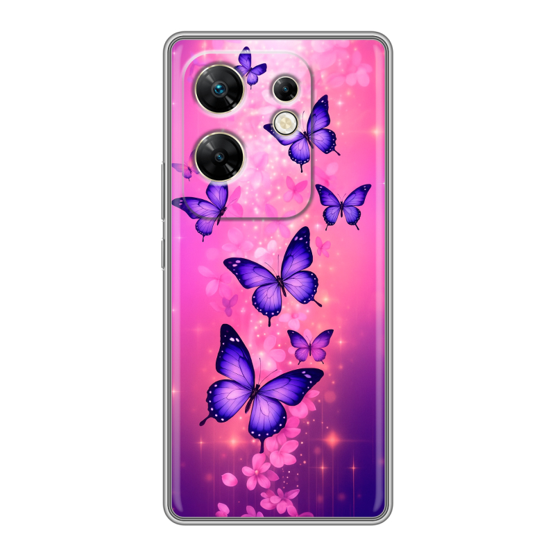 Силиконовый чехол на Infinix Zero 30 4G с принтом Бабочки Силиконовый чехол на Infinix Zero 30 4G с принтом Бабочки
