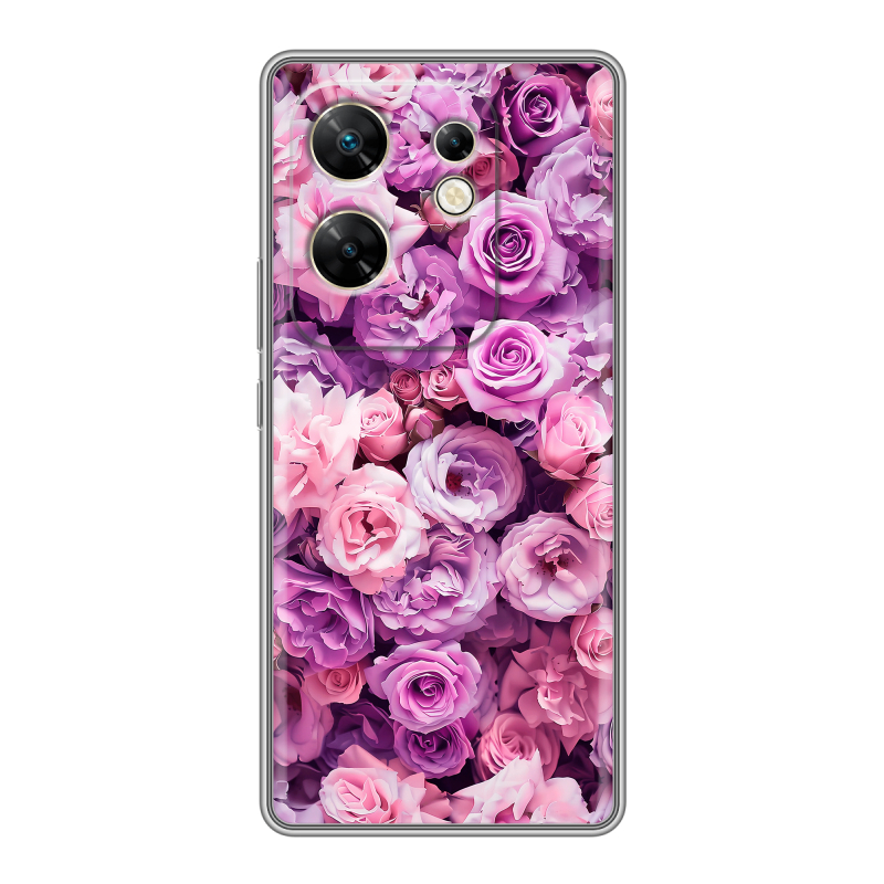 Силиконовый чехол на Infinix Zero 30 4G с принтом лавандовые розы Силиконовый чехол на Infinix Zero 30 4G с принтом лавандовые розы