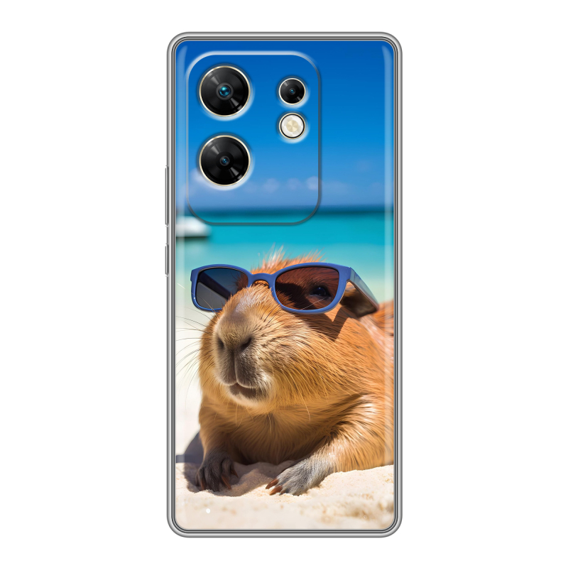 Силиконовый чехол на Infinix Zero 30 4G с принтом Капибара Силиконовый чехол на Infinix Zero 30 4G с принтом Капибара
