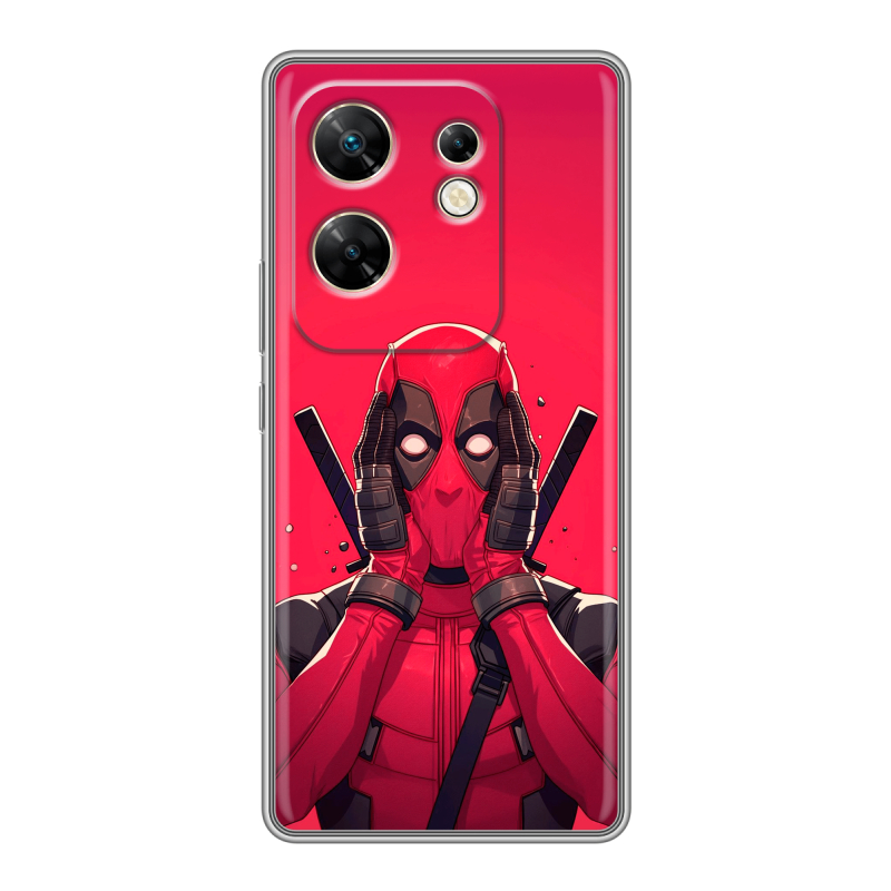 Силиконовый чехол на Infinix Zero 30 4G с принтом Дедпул Deadpool Силиконовый чехол на Infinix Zero 30 4G с принтом Дедпул Deadpool