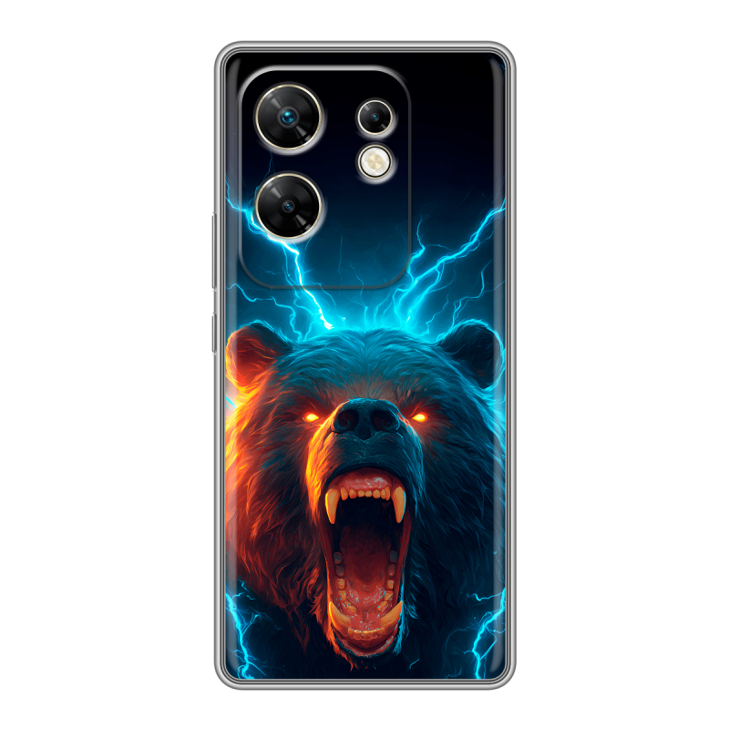 Силиконовый чехол на Infinix Zero 30 4G с принтом Медведь Силиконовый чехол на Infinix Zero 30 4G с принтом Медведь