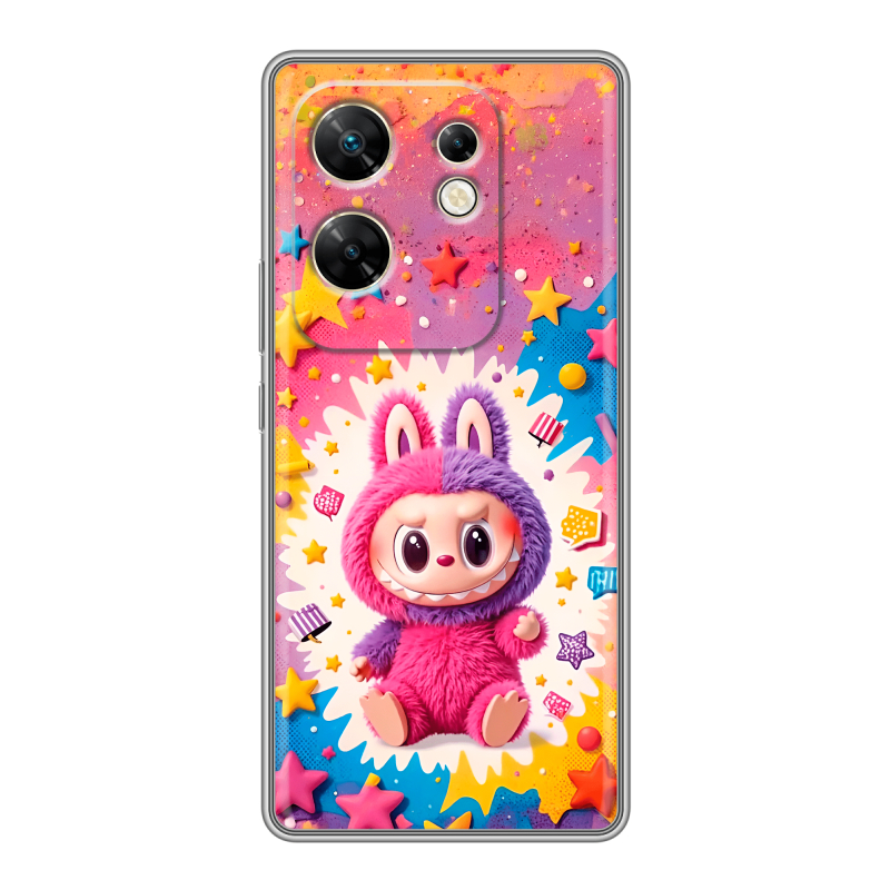 Силиконовый чехол на Infinix Zero 30 4G с принтом Labubu Лабубу Силиконовый чехол на Infinix Zero 30 4G с принтом Labubu Лабубу