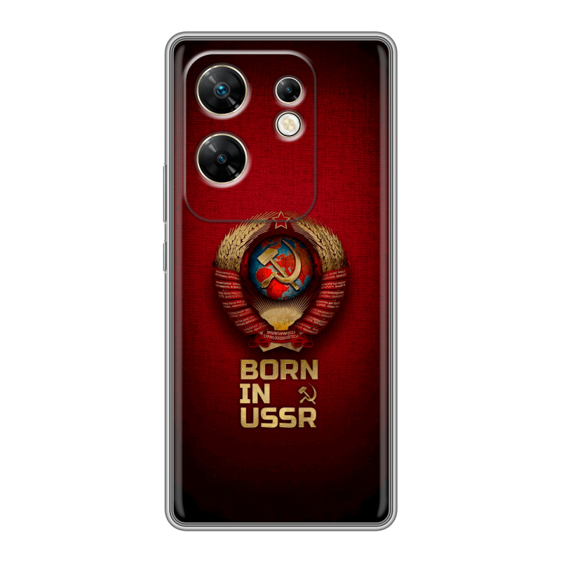 Силиконовый чехол на Infinix Zero 30 4G с принтом Флаг Герб СССР Силиконовый чехол на Infinix Zero 30 4G с принтом Флаг Герб СССР