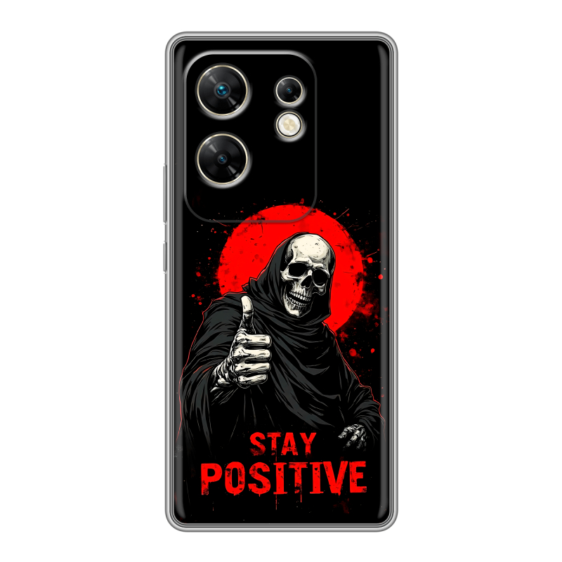 Силиконовый чехол на Infinix Zero 30 4G с принтом смешной скелет Силиконовый чехол на Infinix Zero 30 4G с принтом смешной скелет