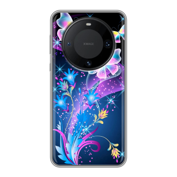 Силиконовый чехол на Huawei Mate 60 Pro с принтом Бабочки