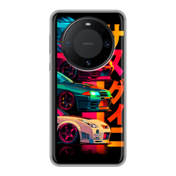 Силиконовый чехол на Huawei Mate 60 Pro с принтом Гоночные машины