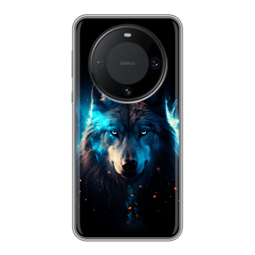 Силиконовый чехол на Huawei Mate 60 Pro с принтом Волк ночной