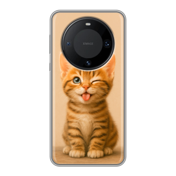Силиконовый чехол на Huawei Mate 60 Pro с принтом котенок