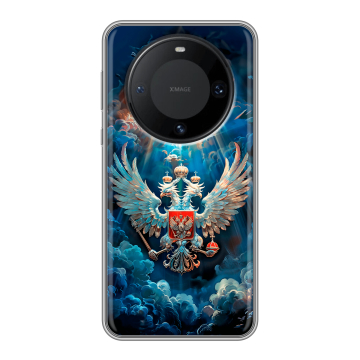 Силиконовый чехол на Huawei Mate 60 Pro с принтом Герб флаг России Силиконовый чехол на Huawei Mate 60 Pro с принтом Герб флаг России