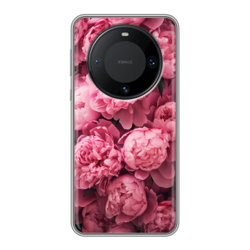 Силиконовый чехол на Huawei Mate 60 Pro с принтом цветы пионы Силиконовый чехол на Huawei Mate 60 Pro с принтом цветы пионы