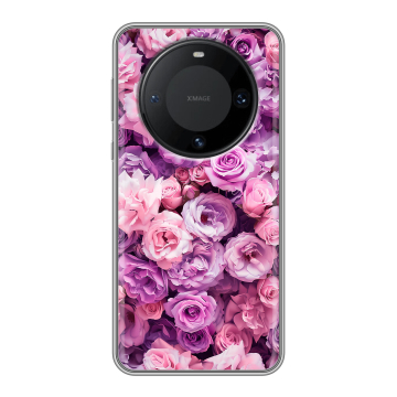 Силиконовый чехол на Huawei Mate 60 Pro с принтом лавандовые розы Силиконовый чехол на Huawei Mate 60 Pro с принтом лавандовые розы