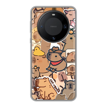 Силиконовый чехол на Huawei Mate 60 Pro с принтом капибара Силиконовый чехол на Huawei Mate 60 Pro с принтом капибара