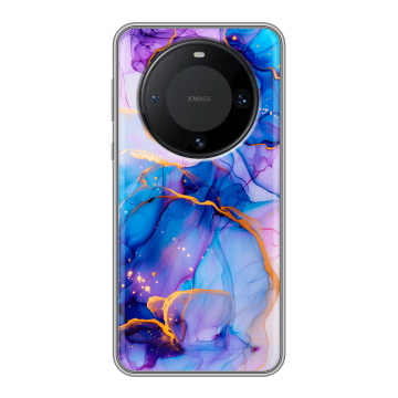 Силиконовый чехол на Huawei Mate 60 Pro с принтом синий мрамор Силиконовый чехол на Huawei Mate 60 Pro с принтом синий мрамор