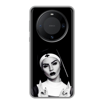 Силиконовый чехол на Huawei Mate 60 Pro с принтом монашка Силиконовый чехол на Huawei Mate 60 Pro с принтом монашка