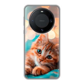 Силиконовый чехол на Huawei Mate 60 Pro с принтом котик Силиконовый чехол на Huawei Mate 60 Pro с принтом котик