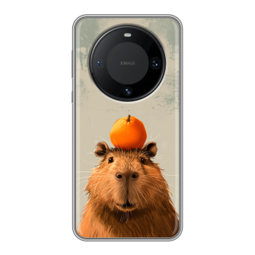 Силиконовый чехол на Huawei Mate 60 Pro с принтом капибара Силиконовый чехол на Huawei Mate 60 Pro с принтом капибара