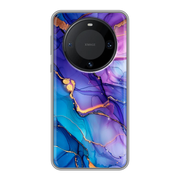 Силиконовый чехол на Huawei Mate 60 Pro с принтом синий мрамор Силиконовый чехол на Huawei Mate 60 Pro с принтом синий мрамор