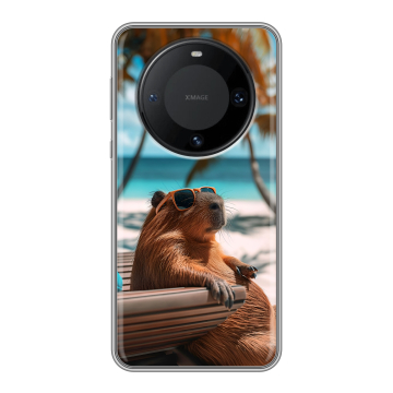 Силиконовый чехол на Huawei Mate 60 Pro с принтом Капибара