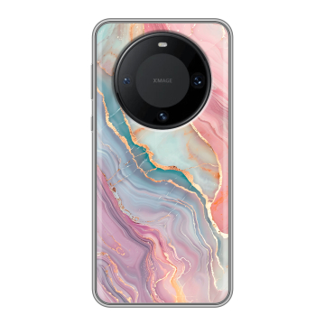 Силиконовый чехол на Huawei Mate 60 Pro с принтом розовый мрамор