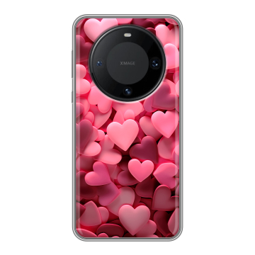 Силиконовый чехол на Huawei Mate 60 Pro с принтом розовые сердечки