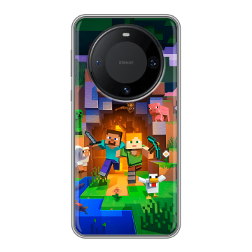 Силиконовый чехол на Huawei Mate 60 Pro с принтом Майнкрафт Minecraft