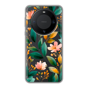 Силиконовый чехол на Huawei Mate 60 Pro с принтом Цветы паттерн
